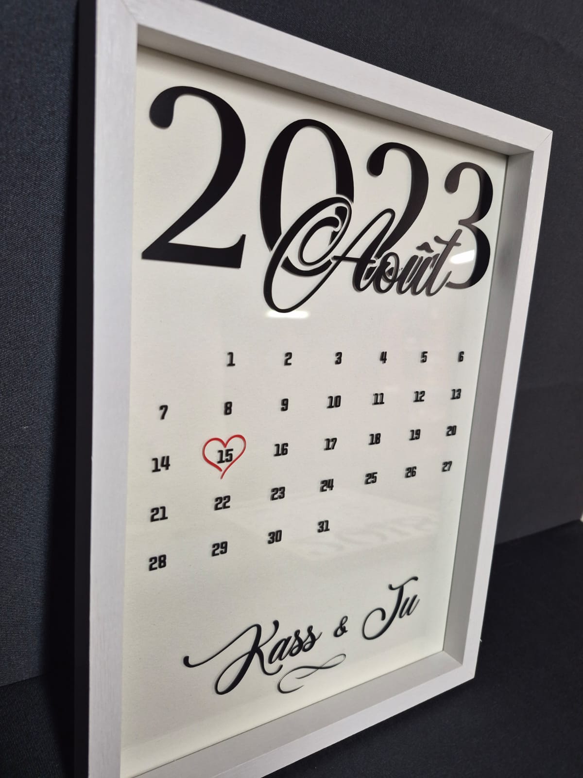 Cadre calendrier personnalisé à poser ou accrocher, décoration murale