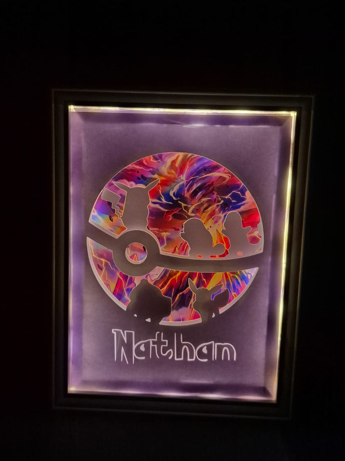 Cadre Pokémon personnalisé LED allumé, décoration lumineuse chambre enfant et fan Pokémon