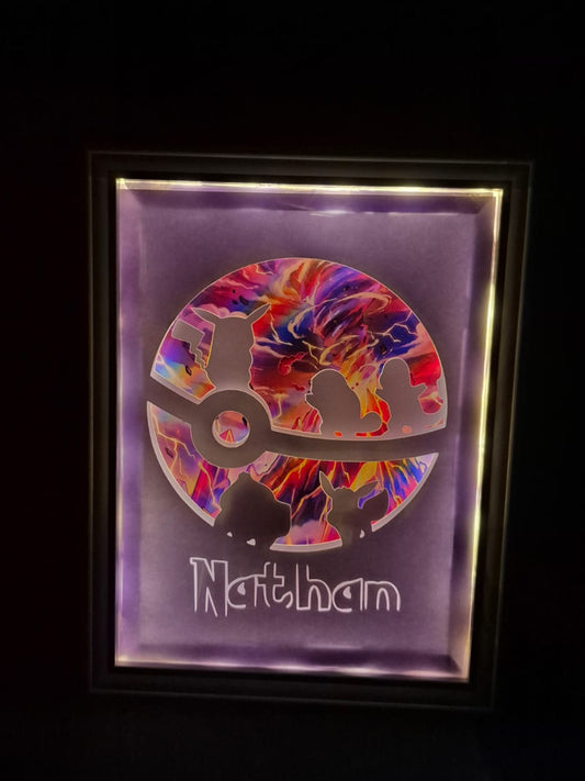 Cadre Pokémon personnalisé LED allumé, décoration lumineuse chambre enfant et fan Pokémon