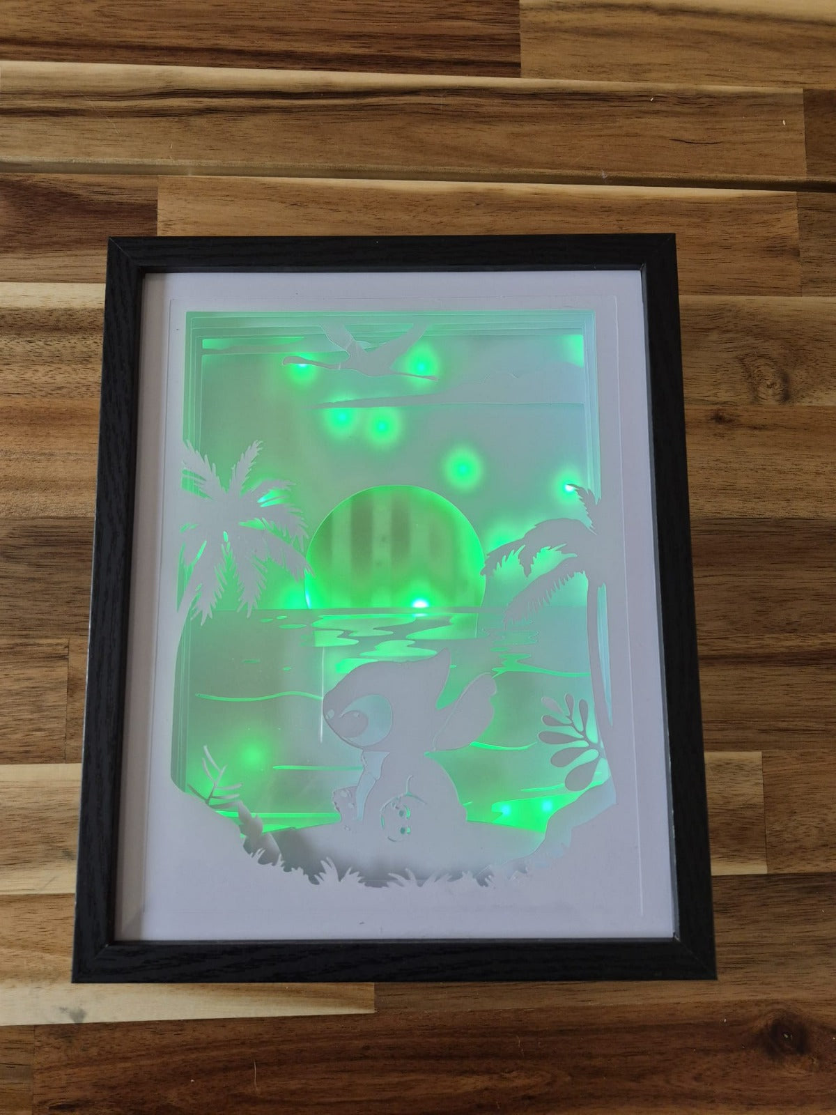 Lightbox Stitch LED verte, veilleuse décorative pour chambre enfant