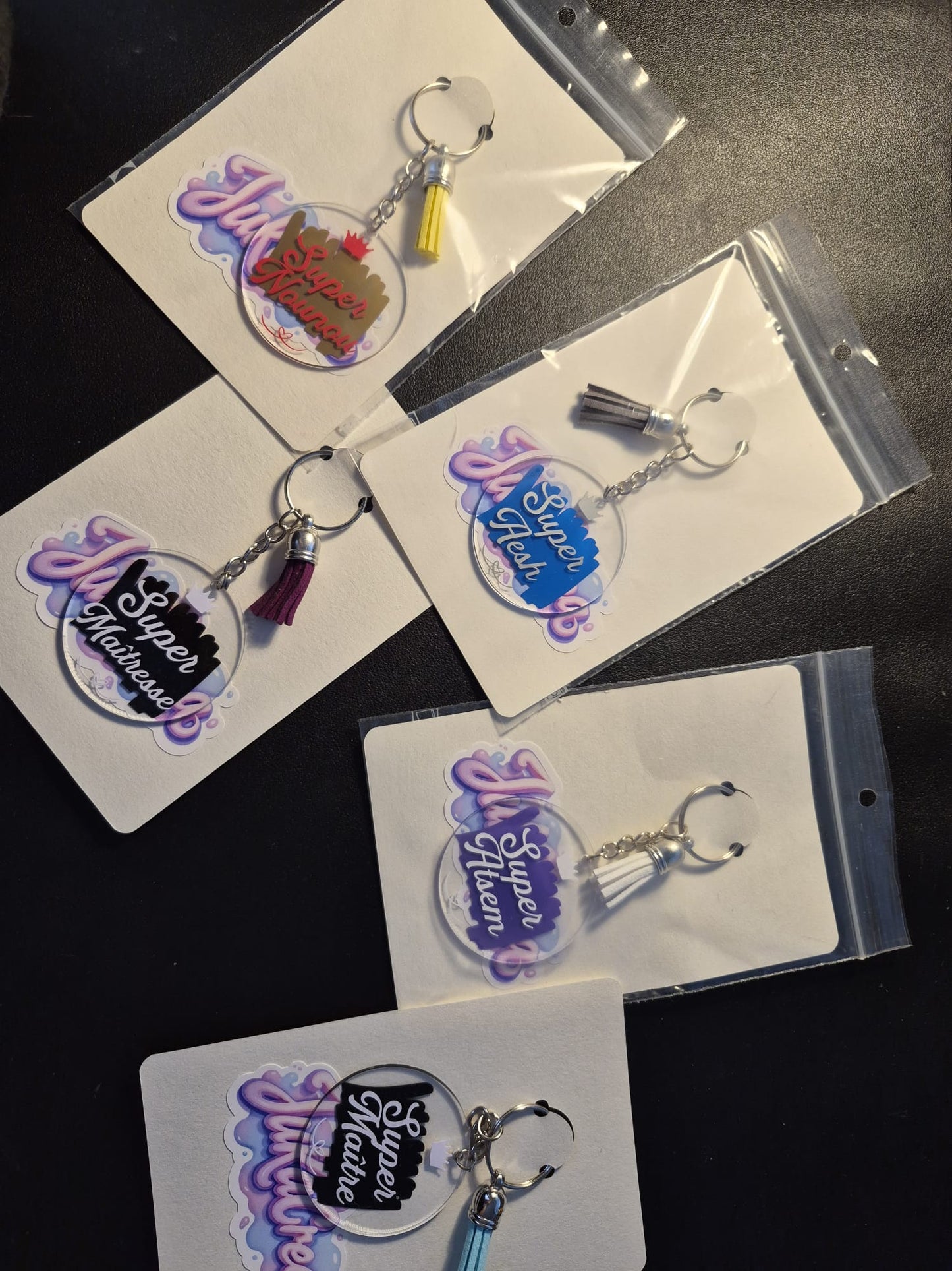Porte-clés personnalisés acrylique avec pampille, cadeaux enseignants et maîtresse