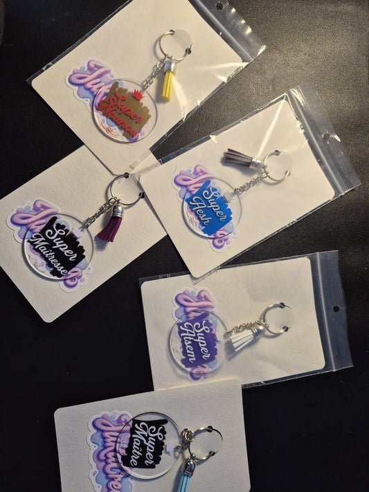 Porte-clés personnalisés acrylique avec pampille, cadeaux enseignants et maîtresse